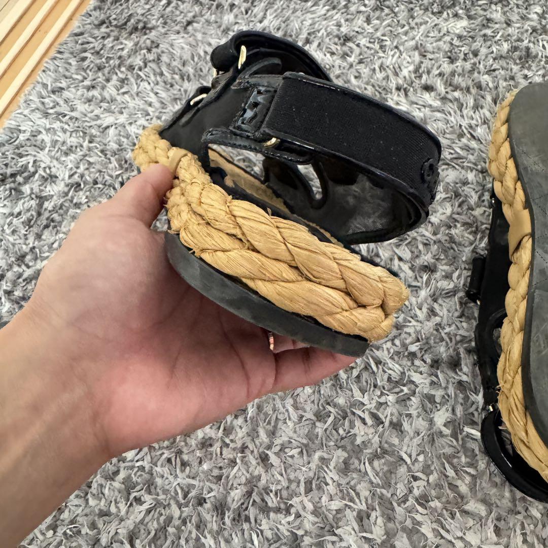 美品　CHANEL ブラック ストラップサンダル　シャネル　サイズ37 23.5
