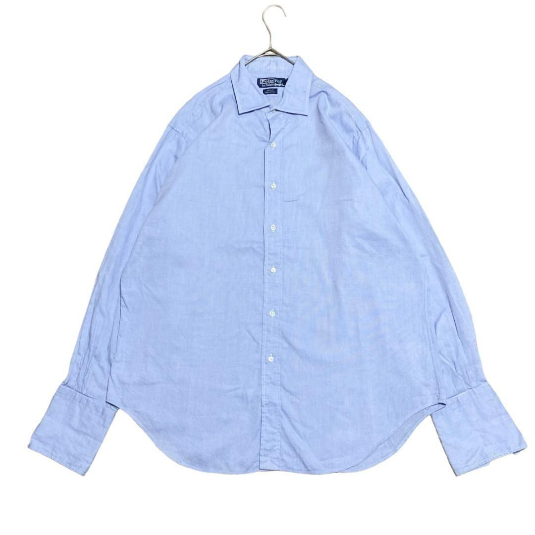 ポロラルフローレン PHILIP 長袖シャツ ダブルカフス US古着 b29