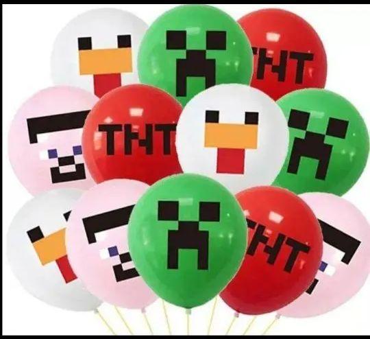 誕生日 マインクラフト くるくる装飾丸バルーン３点付き バルーンセット 日本正規品 くるくる装飾丸バルーン３点付き
