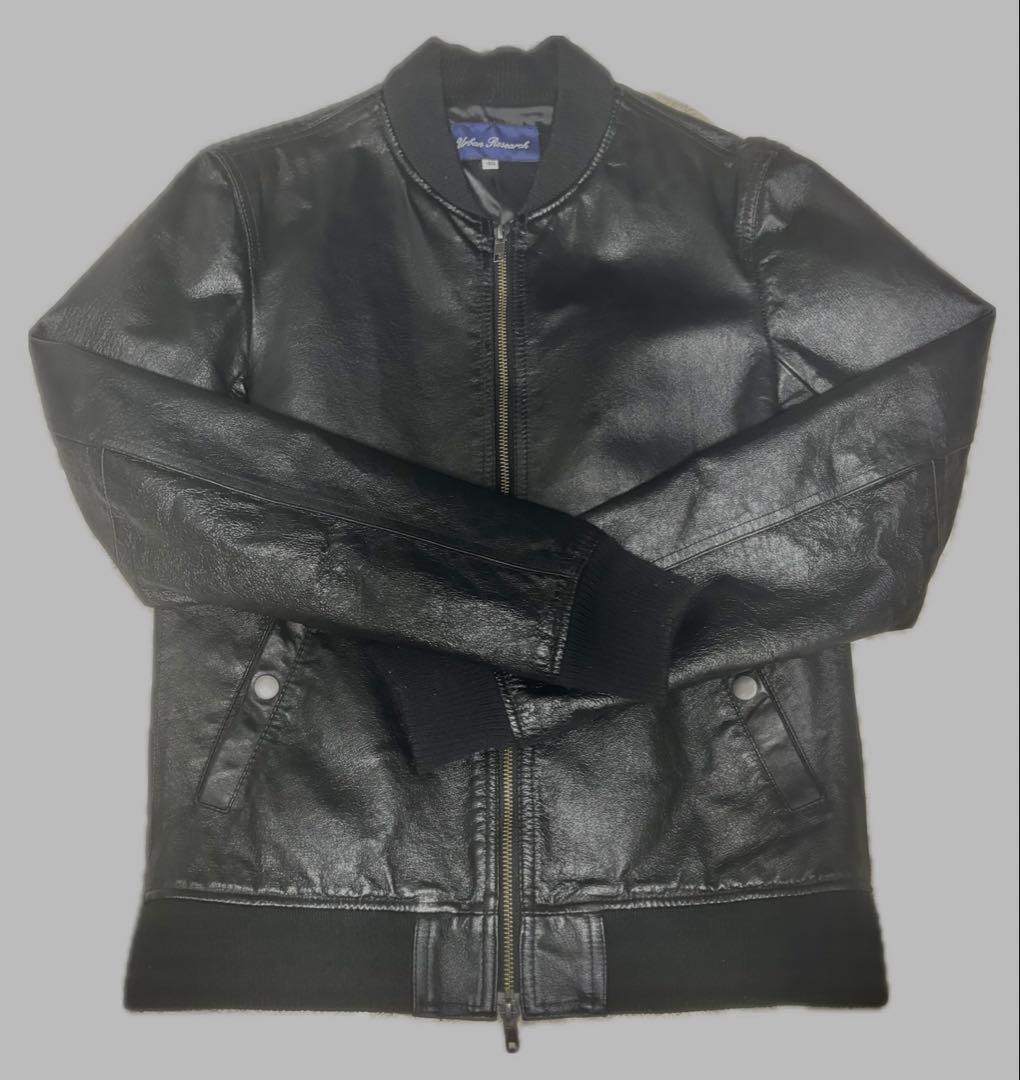 URBAN RESEARCH ブラックレザーシングルライダースジャケット