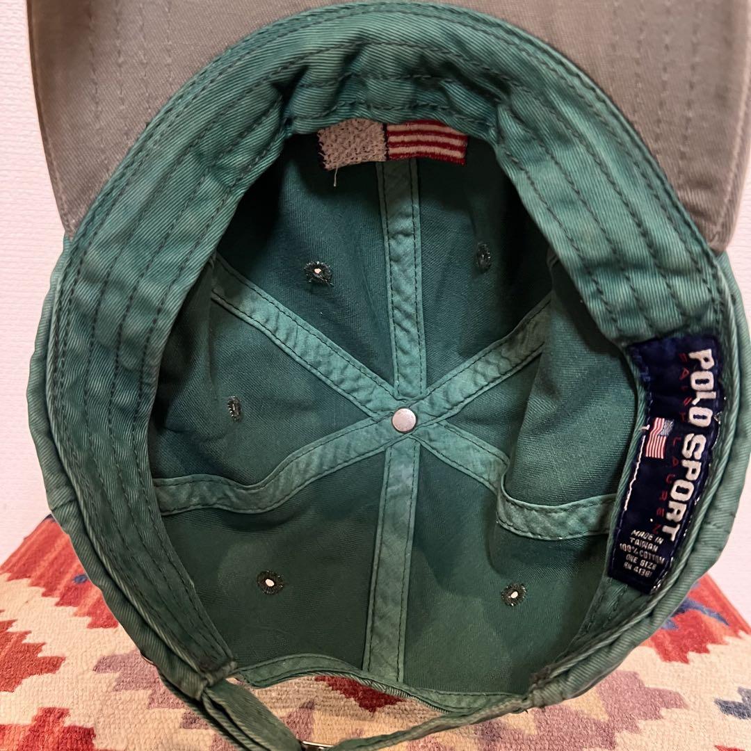 POLO SPORT キャップ USA製 グリーン90s