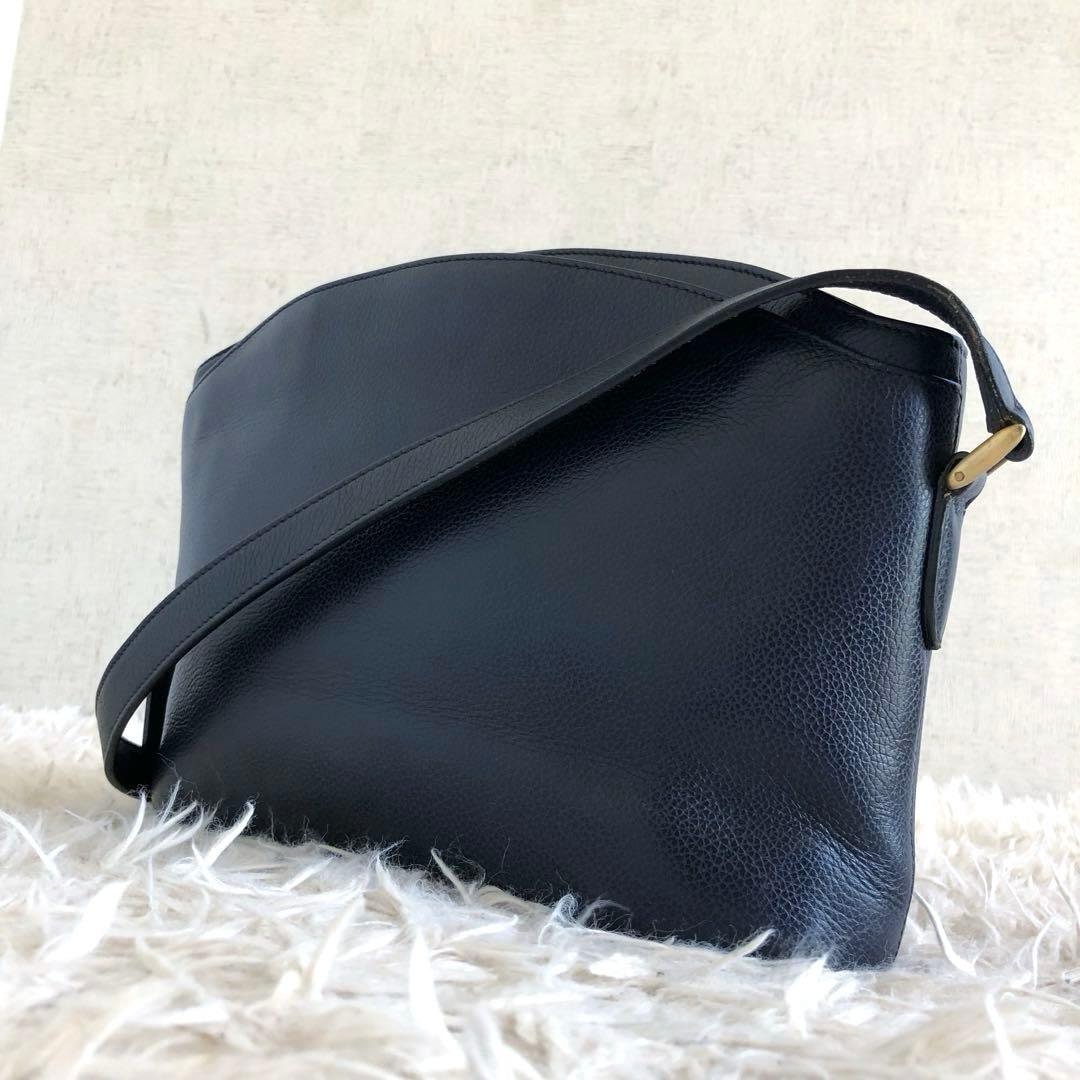 【イタリア製 本革】オールドコーチ　ショルダーバッグ　ネイビー　本革