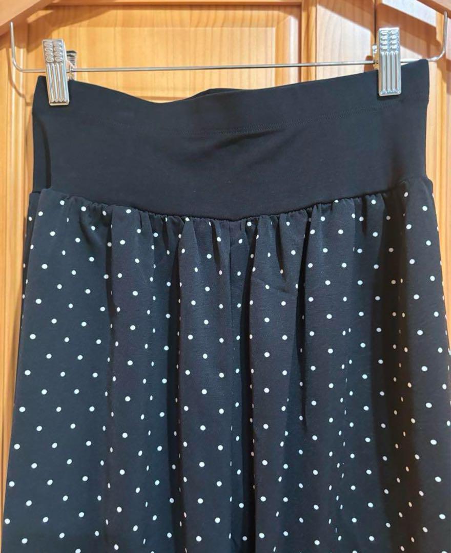 美品 ビアズリー BEARDSLEY ドットパンツ ワイドパンツ　グリーン