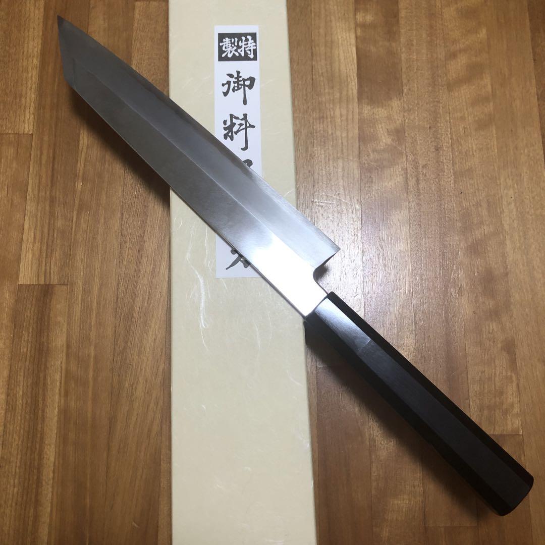 銀三鋼 切付240mm 黒檀八角水牛柄　堺打刃物 堺打刃物】銀三鋼 切付240mm 黒檀八角水牛柄和包丁