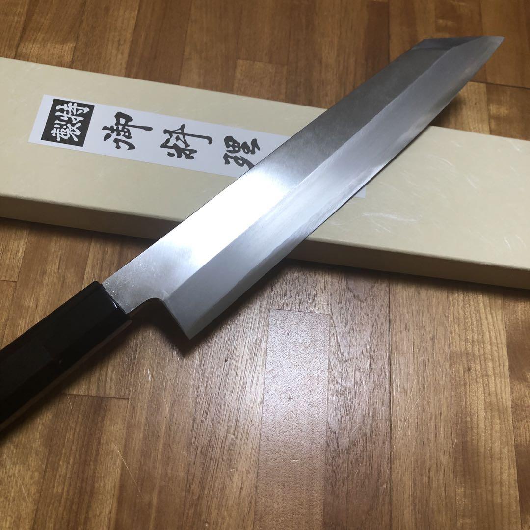 堺打刃物】銀三鋼 切付240mm 黒檀八角水牛柄和包丁