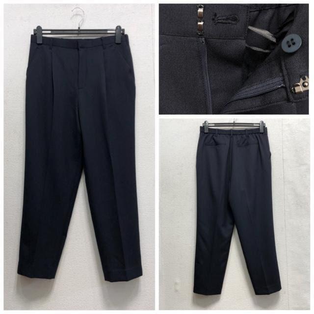 新品☆LL♪紺系♪ドビー素材セットアップパンツスーツ3点セット☆a368