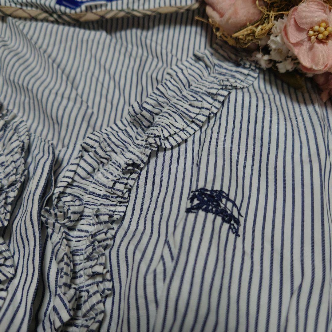 バーバリーブルーレーベル✨七分袖ブラウス＆濃紺スカートのコンビ✨３６ バーバリーブルーレーベル✨七分袖ブラウス＆濃紺スカートの