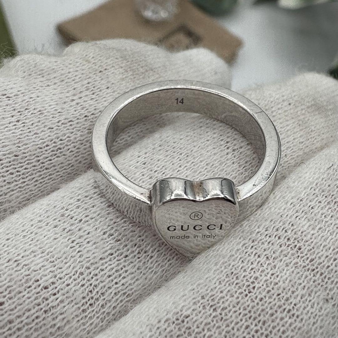 12.5号【GUCCI/グッチ】 ハートモチーフ リング・指輪 シルバー