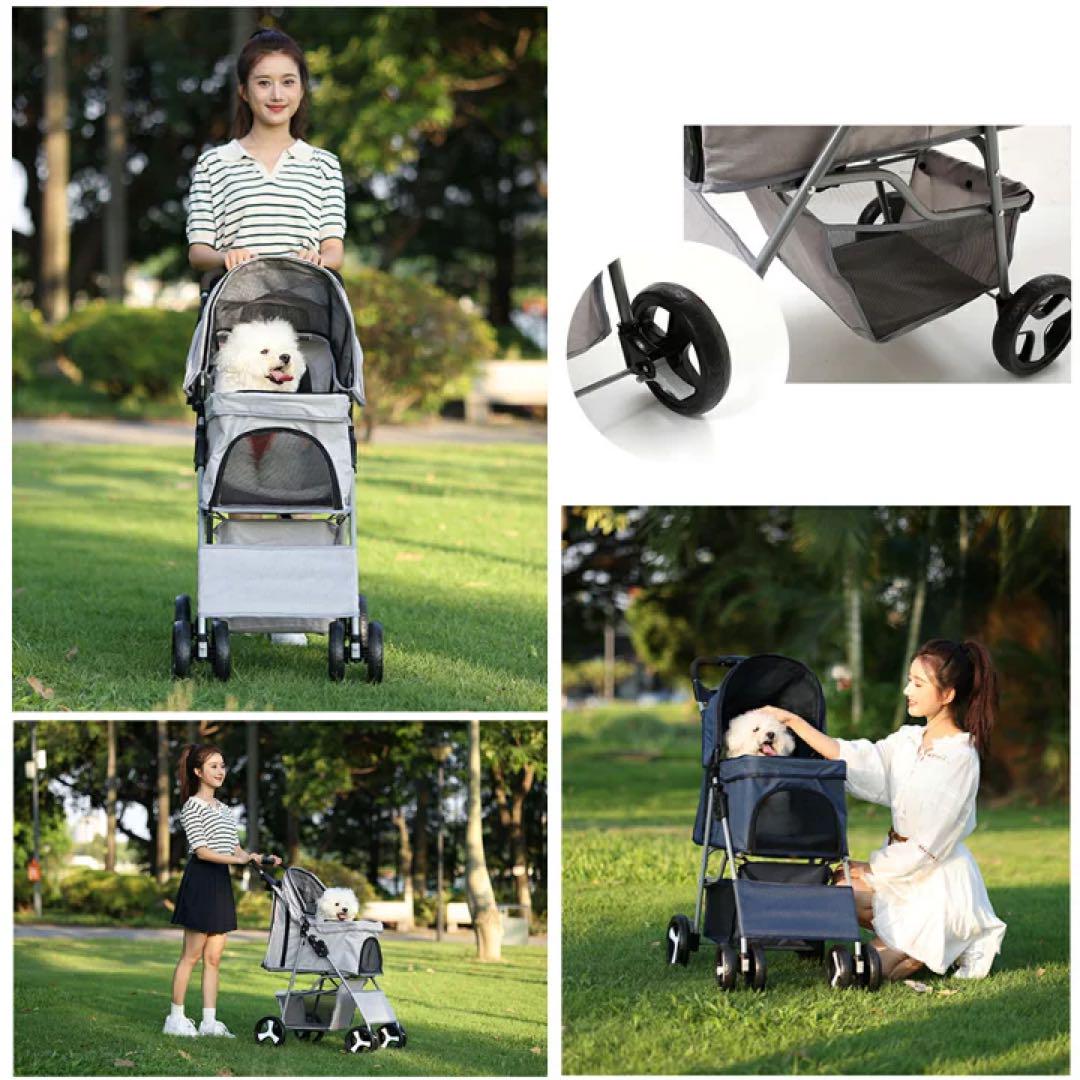 ペットカート 折りたたみ 多頭 中型犬 小型犬 猫　組立簡単 軽量 工具不要