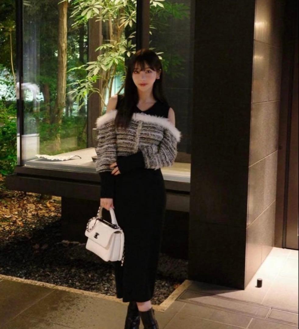 Riu Tweed docking knit dress black Riu Tweed docking knit dress black