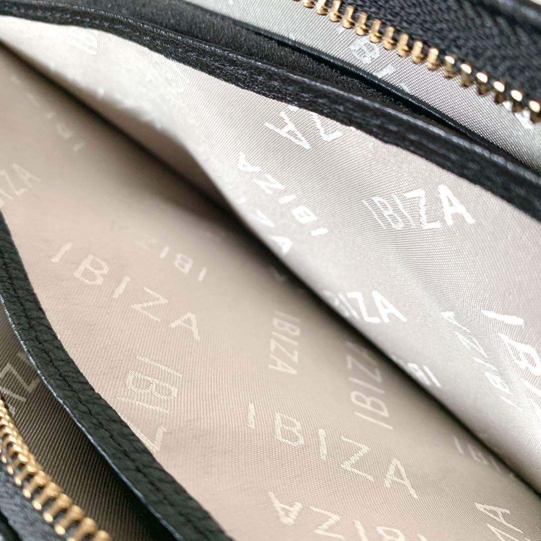 未使用✨《上野店限定》IBIZA イビザ L字型 長財布 パンダ レザー 黒色