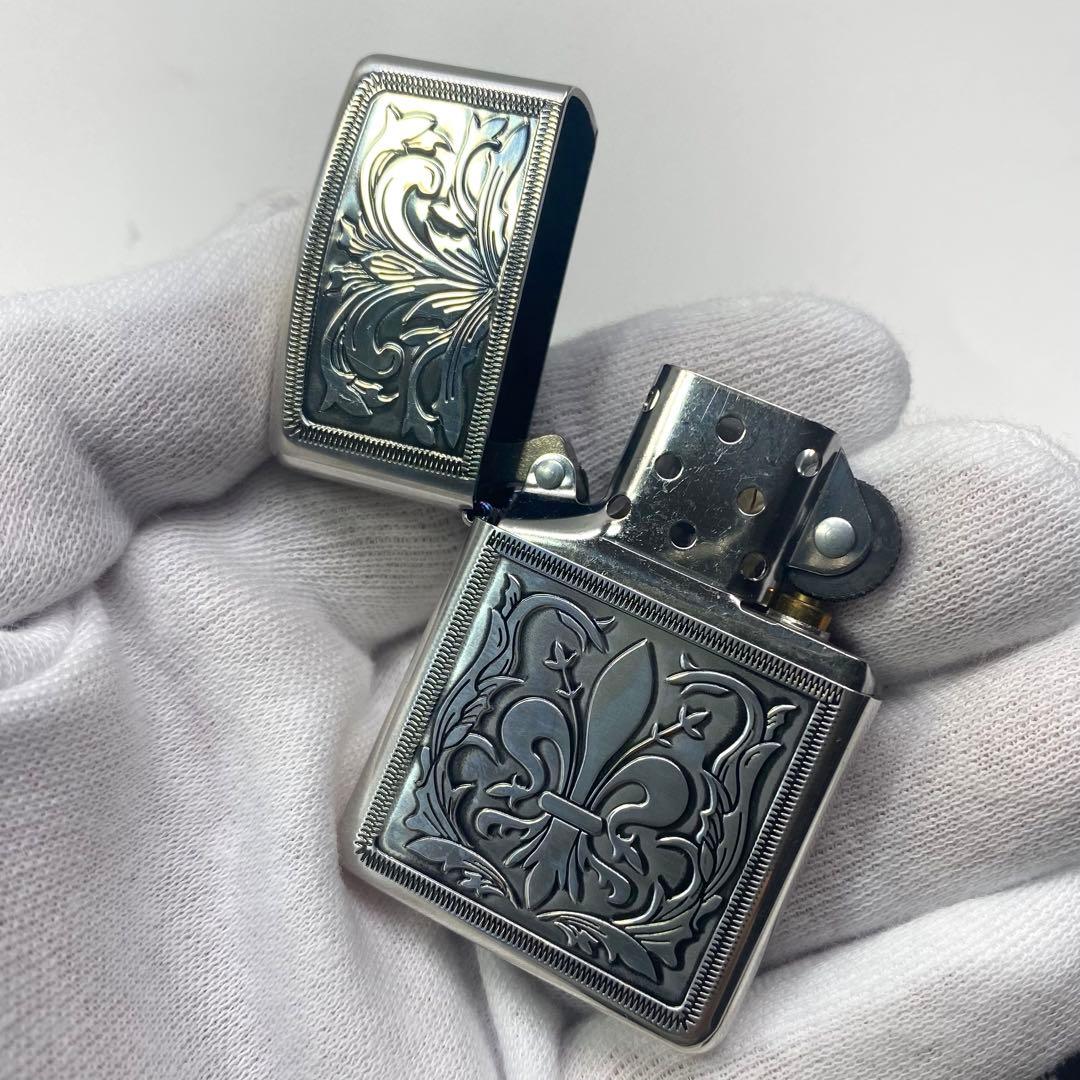 フローラル ZIPPO ジッポー Armor アーマー 両面特殊刻印 深彫
