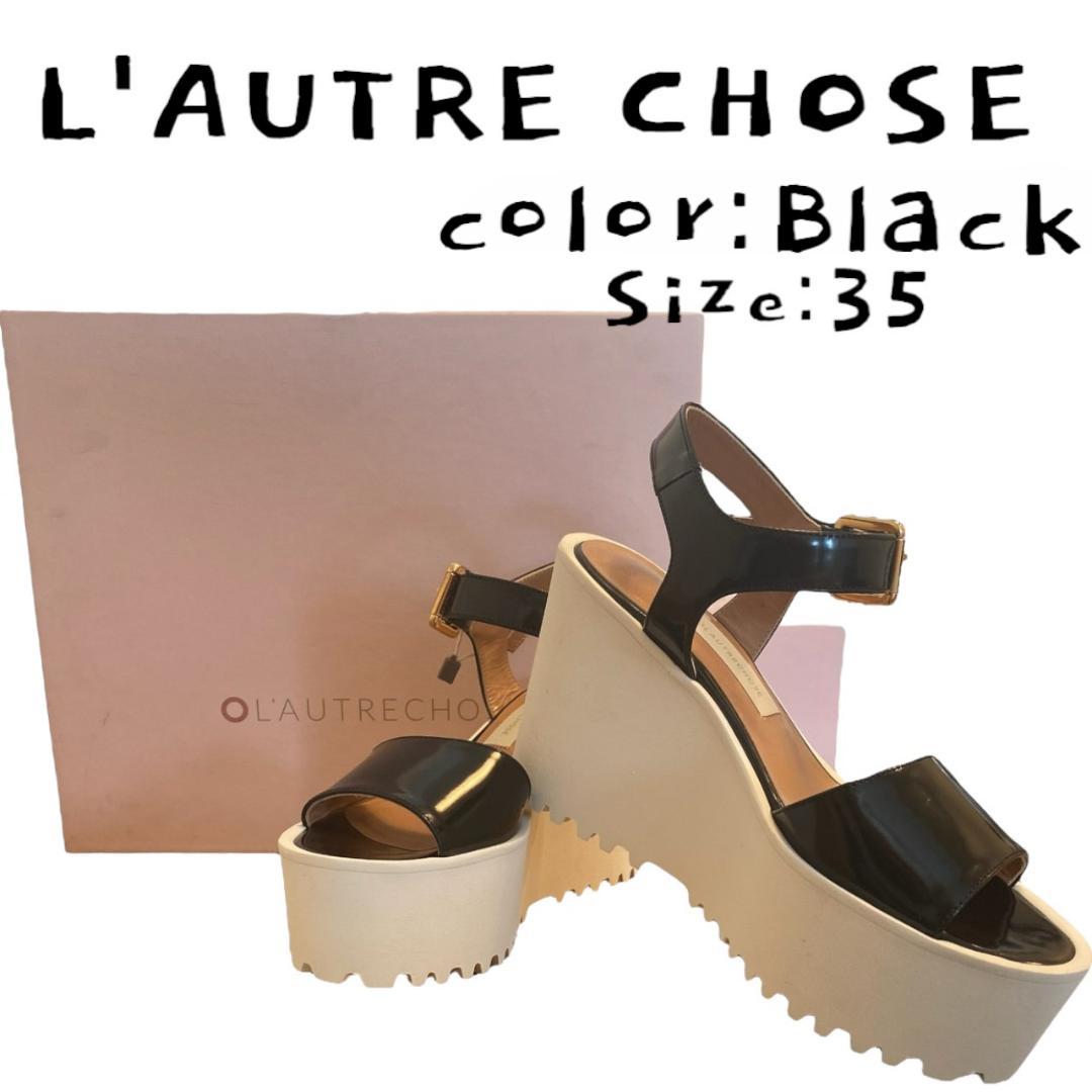 L'AUTRE CHOSE/ロートレショーズ/サンダル/新品/22.5/黒/箱有