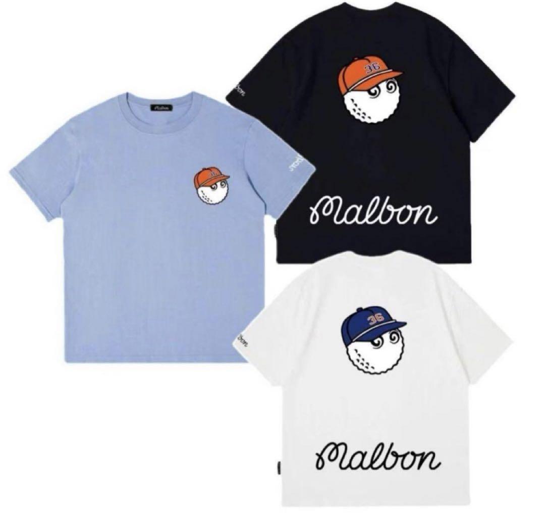 MALBON 25新作 マルボンゴルフ Tシャツ 半袖tee トップス白M マルボンゴルフ Malbon ゴルフウェア 男女兼用 Tシャツ 半袖