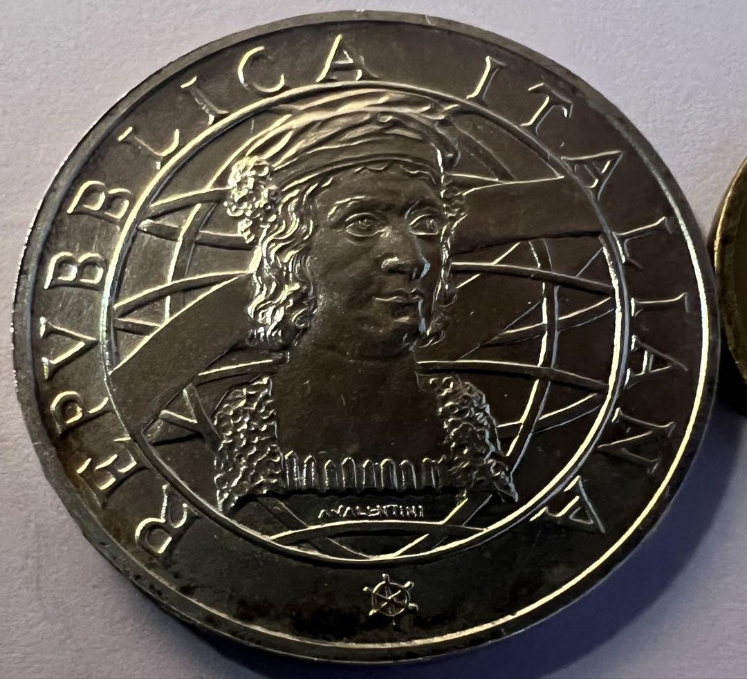 1989年R イタリア 500 リラ 銀貨　コロンボ / ザ・デパーチャー