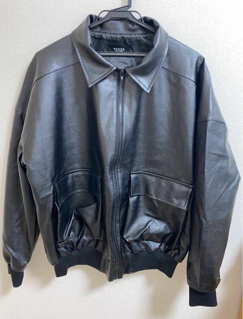 たので naunau 韓国 レザージャケット Bnrae-m74865294009 unisex フェイクレ