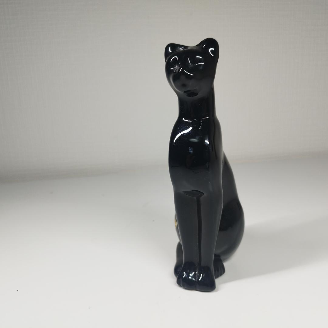 バカラ ブラッククリスタル 黒 猫 フィギュリン 16cm 美品 ガラ f0q0