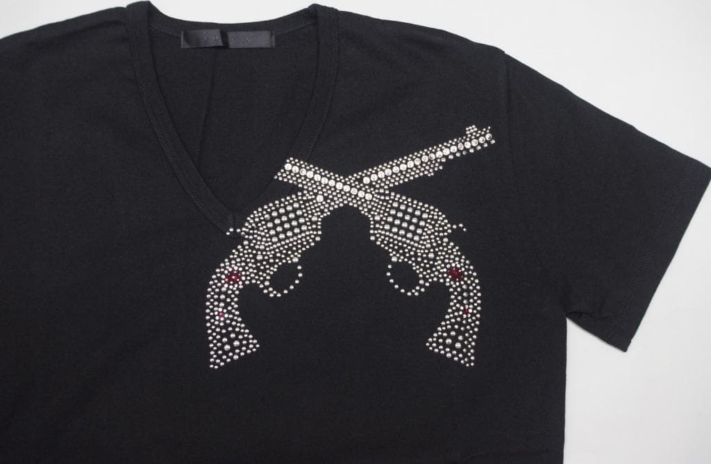 roar(ロアー)バックラインストーン Vネック半袖Tシャツ ◇ roar ロアー ラインストーン 半袖 Vネック Tシャツ カットソー 3