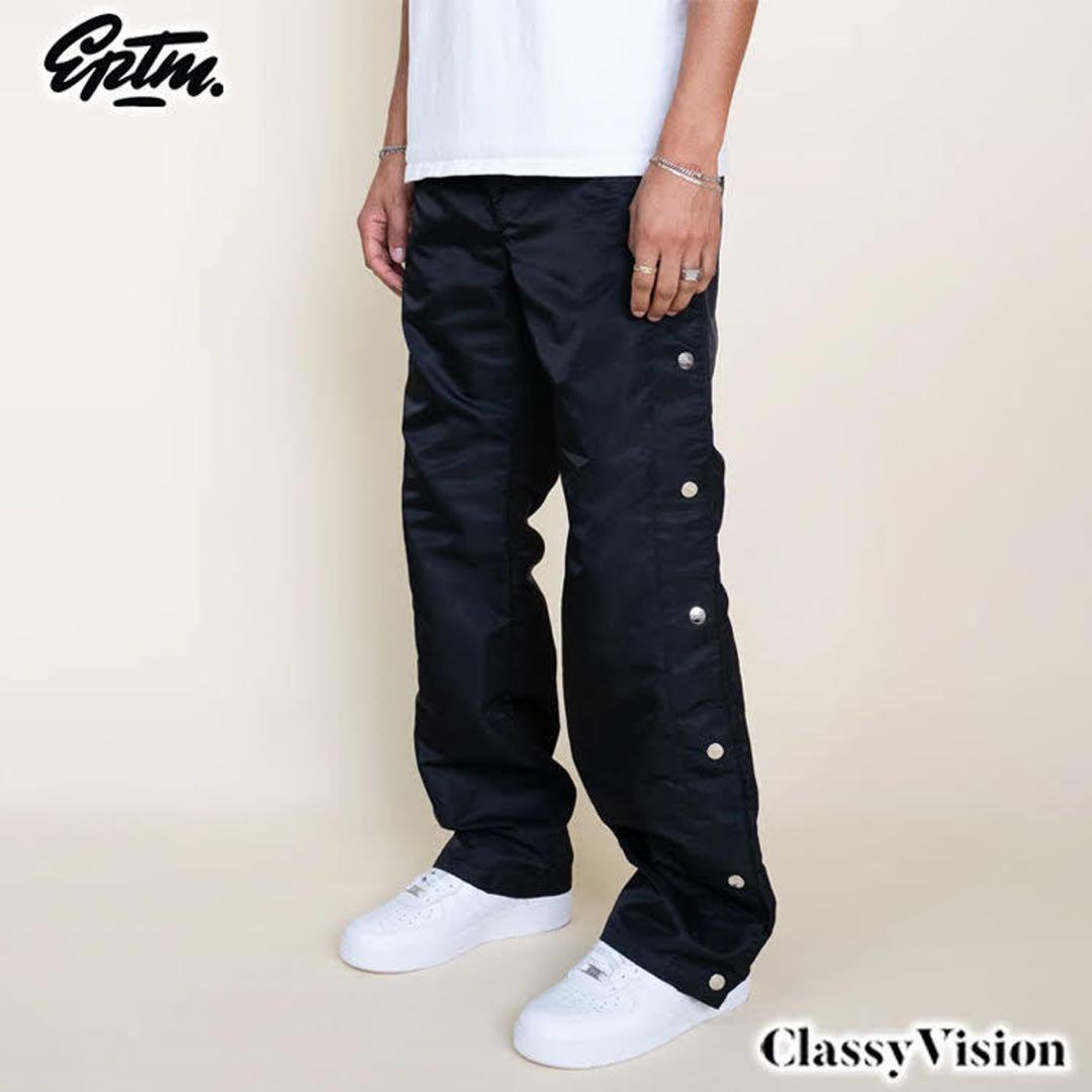 25S/S世界最速! EPTM メタルロゴスナップトラックパンツ BLACK S