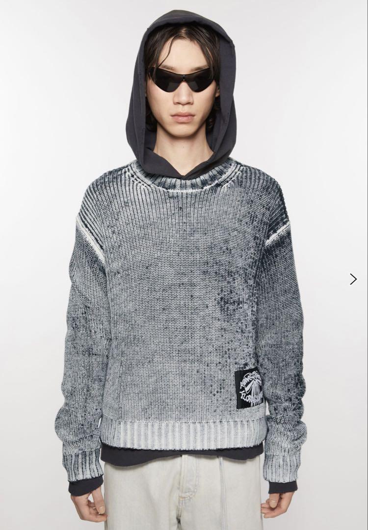AcneStudios CREW NECK JUMPER Black×White