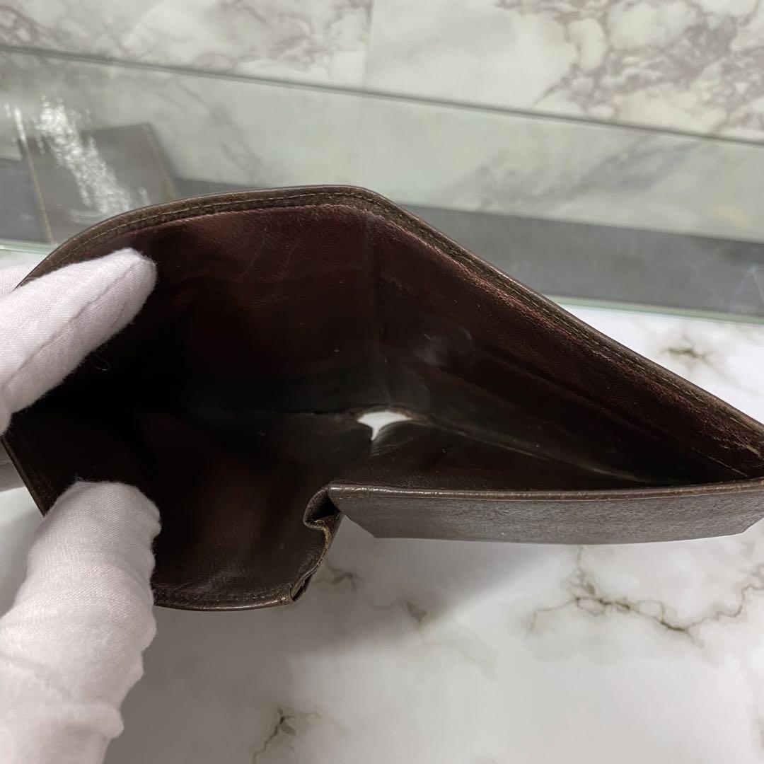 90s GUCCI オールドグッチ 二つ折り財布 GG シェリーライン 本革