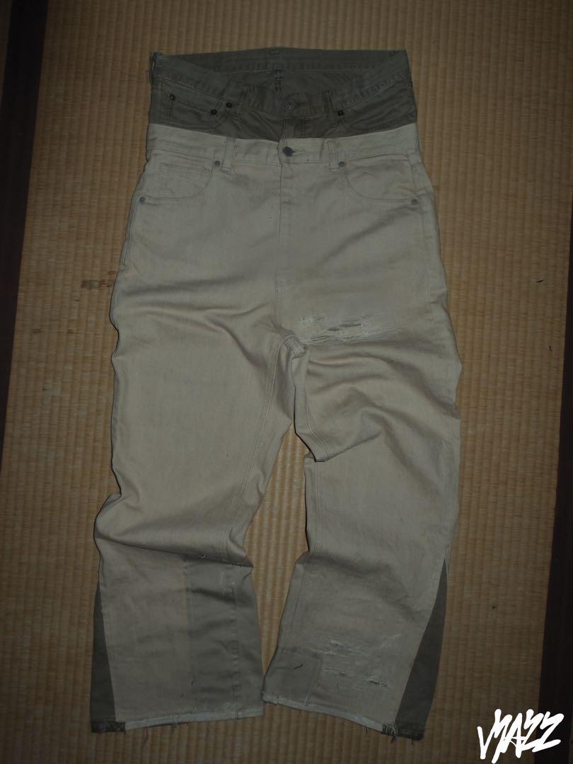パンツ MAZZ double waist beige pants