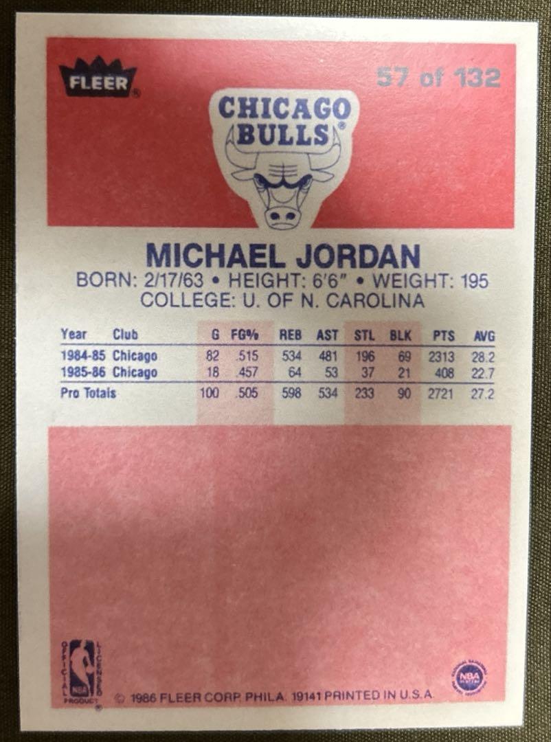FLEER 1986 Michael Jordan （マイケルジョーダン）RC