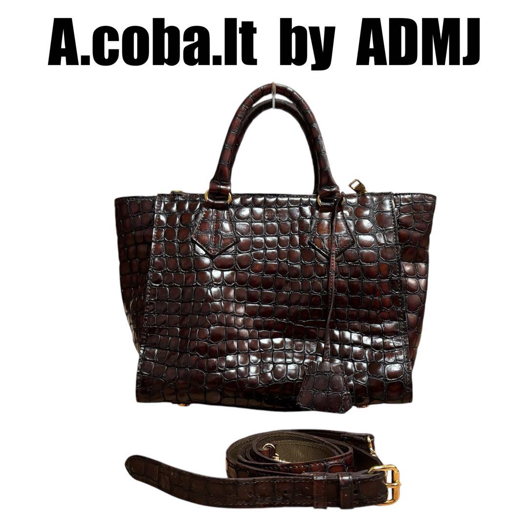 アコバルト ADMJ 2Way ショルダーバッグ クロコ型押し