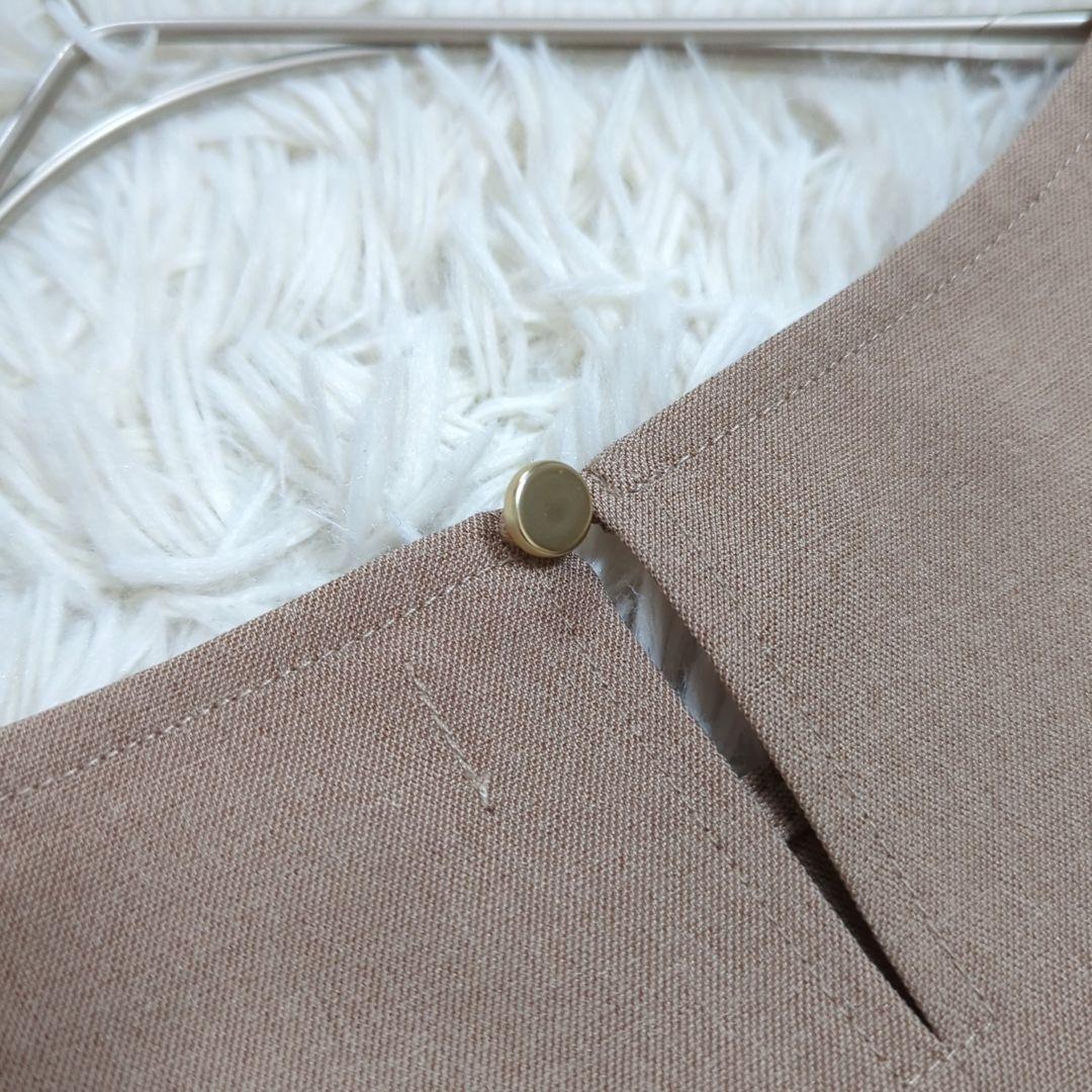 美品 エニィスィス 0 ノーカラー パンツスーツ ブラウス 3点セット ベージュ