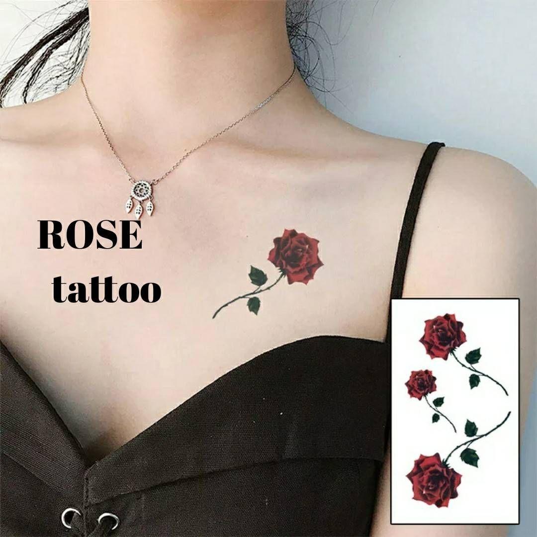 タトゥー シール ローズ 薔薇 バラ 赤 韓国 アートシール 花 メルカリ