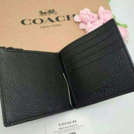 新商品　COACH　コーチ　マネークリップ　折り財布　ブラックカラー