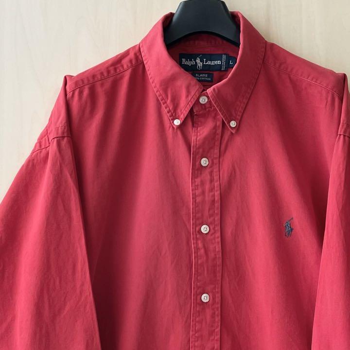 売り尽くしセール 90s古着 BLAIRE ラルフローレン BDシャツ 赤