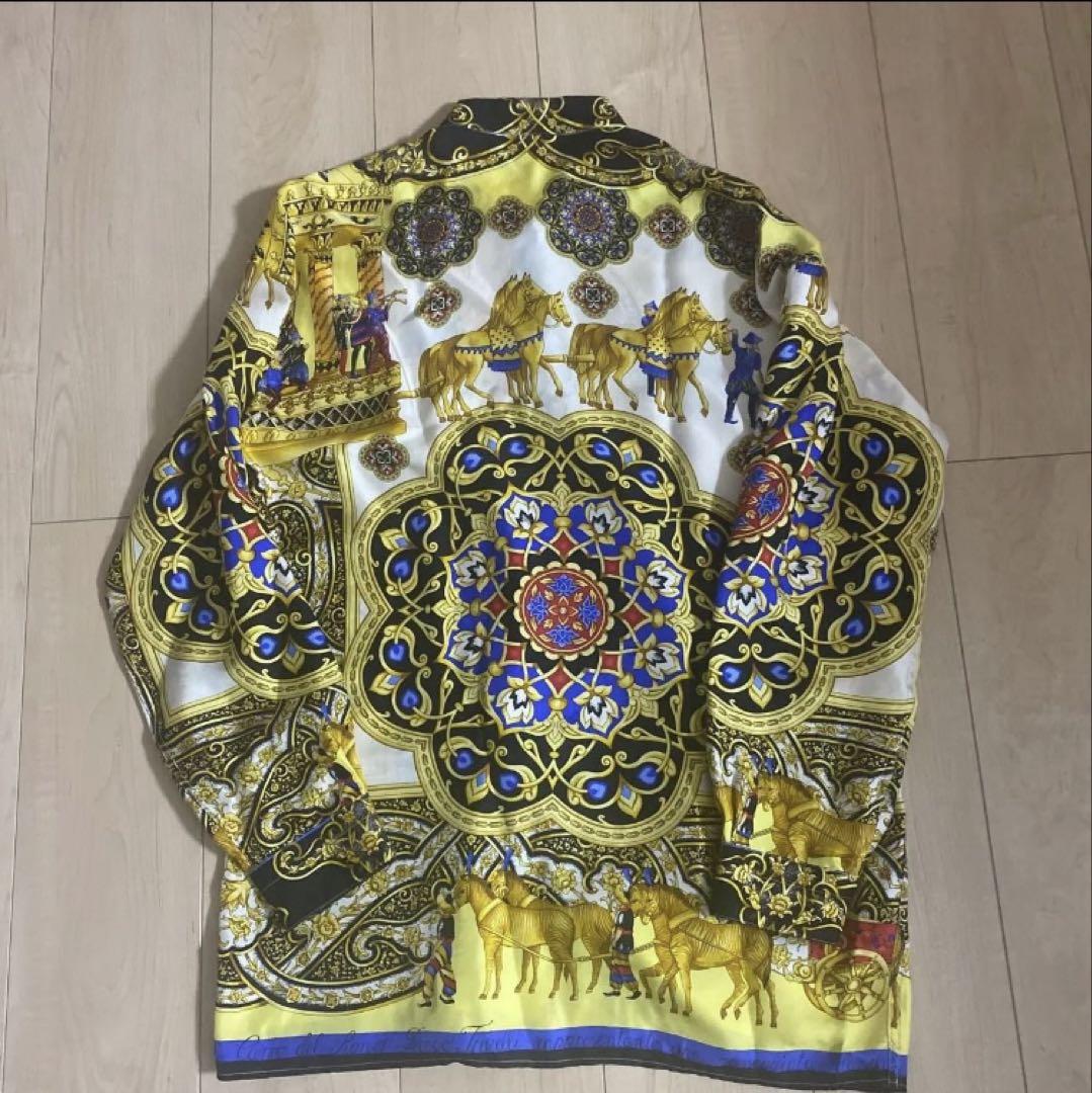 VERSACEヴェルサーチェ総柄シルクシャツベルサーチ