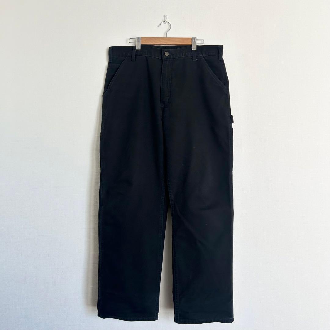 USA企画 Carhartt ダッグペインターパンツ ブラック 34 革パッチ