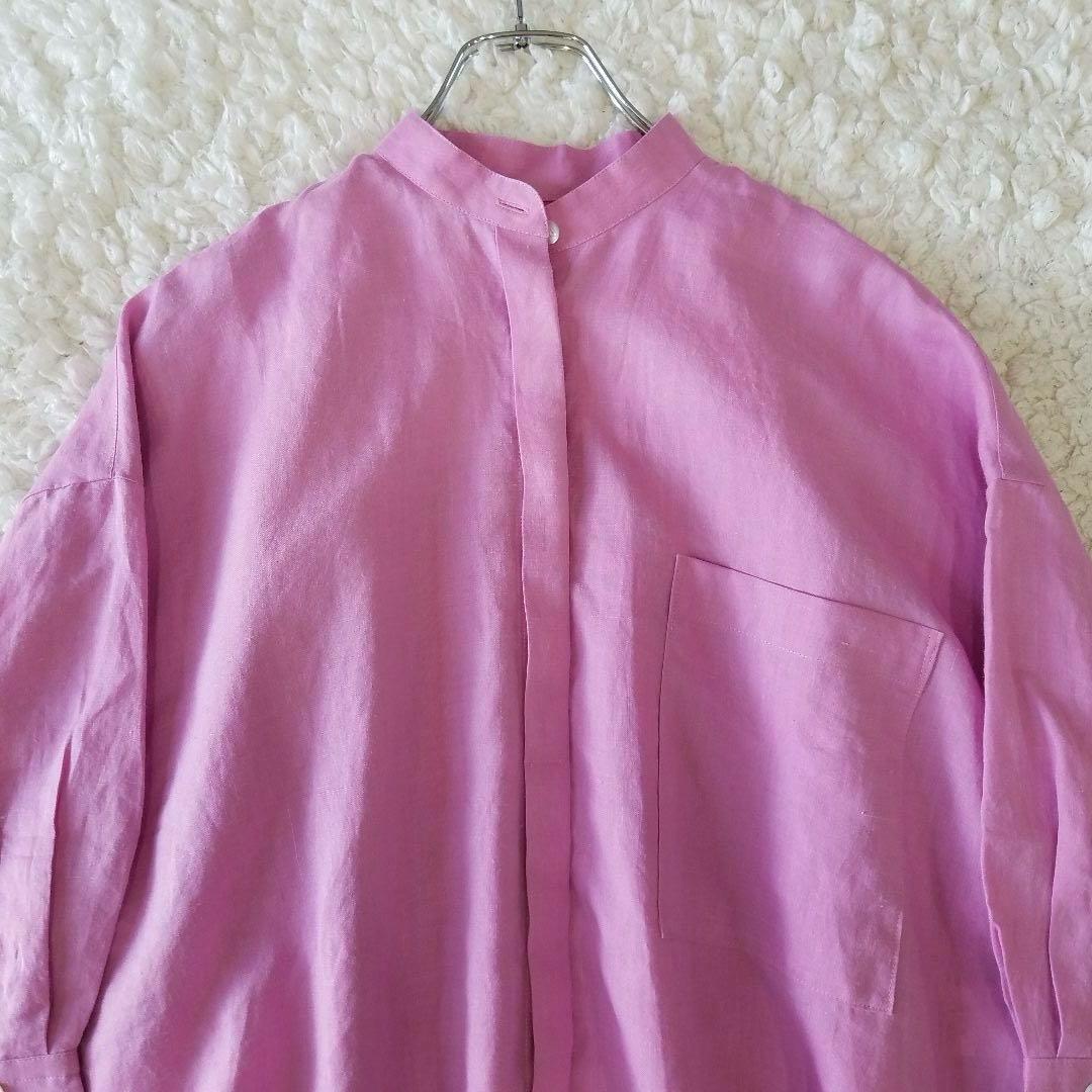 美品✨ルフィル 23SS 麻ブロードブラウス リネン シャツ ピンク 美品✨ルフィル 23SS 麻ブロードブラウス リネン シャツ ピンク