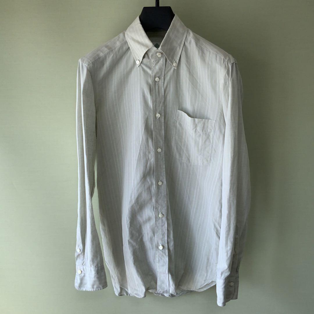 LUIGI BORRELLIルイジボレッリ コットンリネン BDシャツ 38