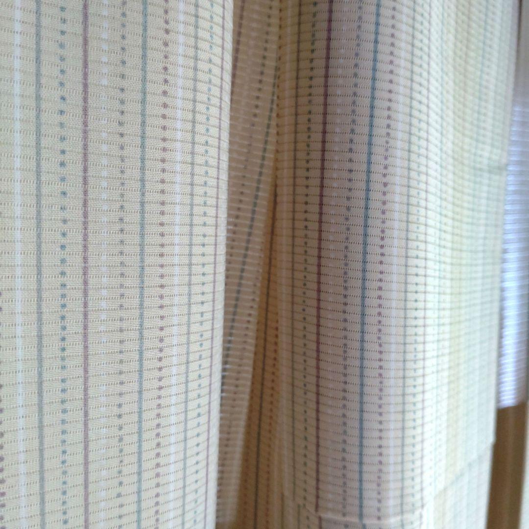 正絹 夏用 呂小紋 黄色ベージュ系