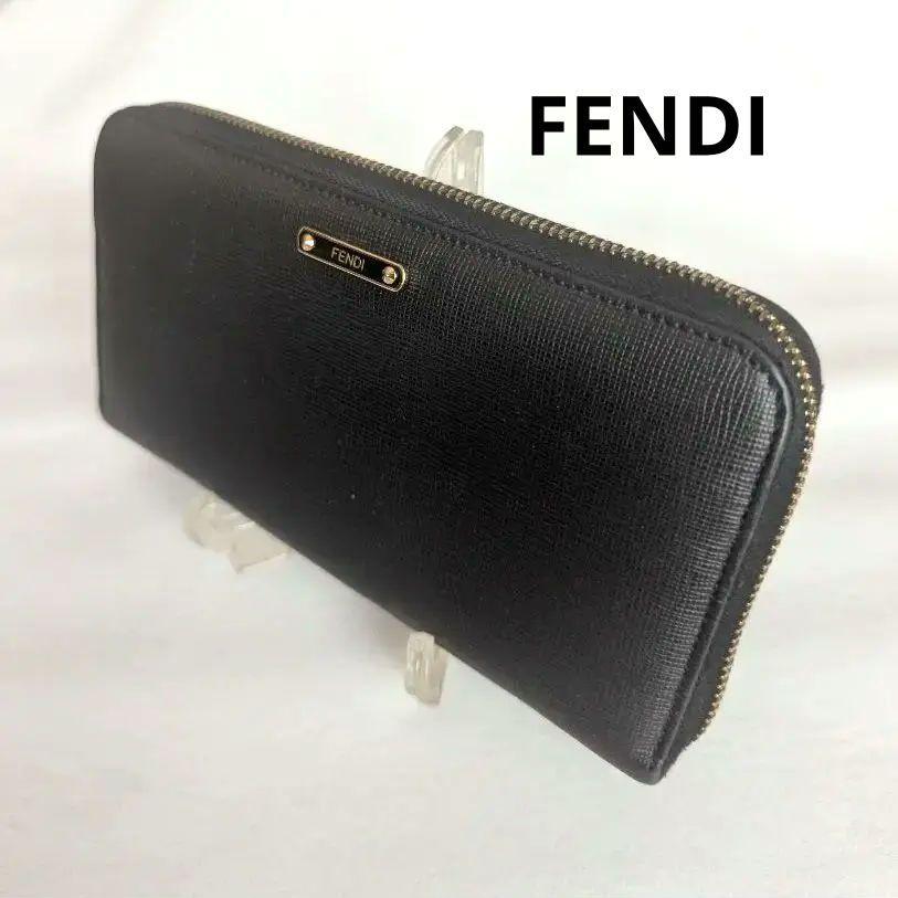 FENDIブラックエナメルレザー 長財布 FENDI フェンディ ブラックレザー長財布 - メルカリ