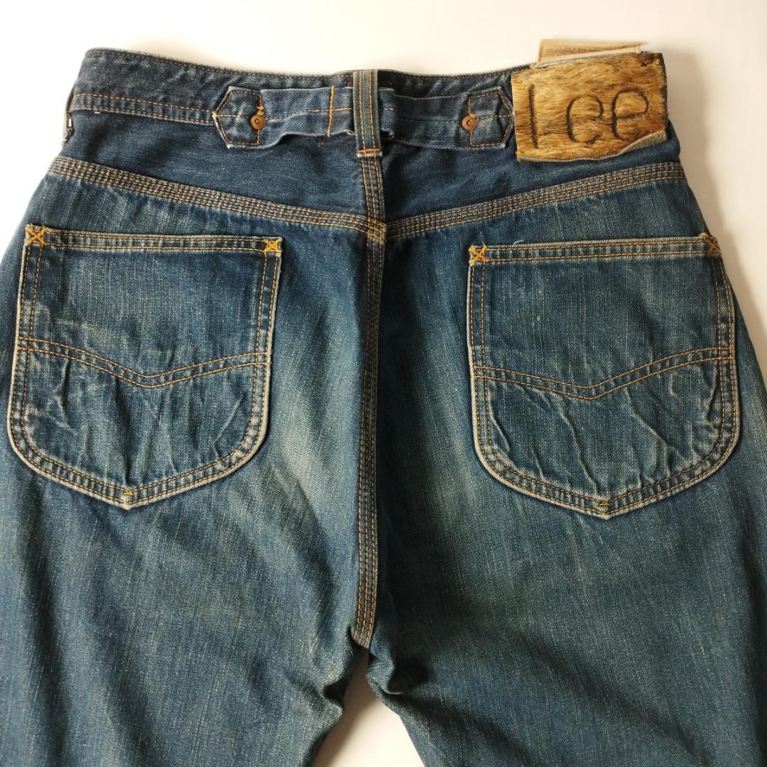 リー30’s復刻1101ボタンフライ右綾デニムセルビッジハラコパッチシンチバック