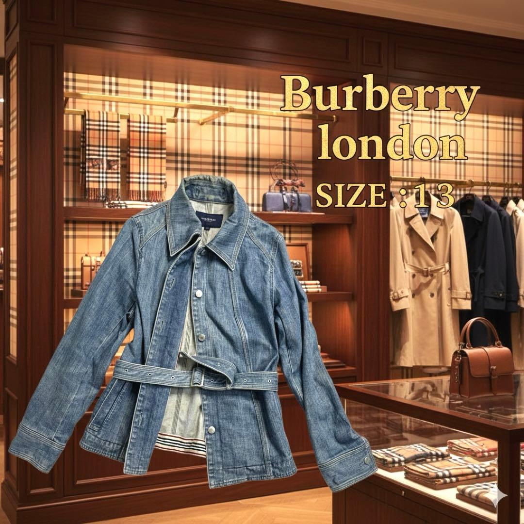 大きいサイズ 13 ヴィンテージ加工 バーバリーロンドン デニムジャケットXL(LL)・BURBERRY LONDON