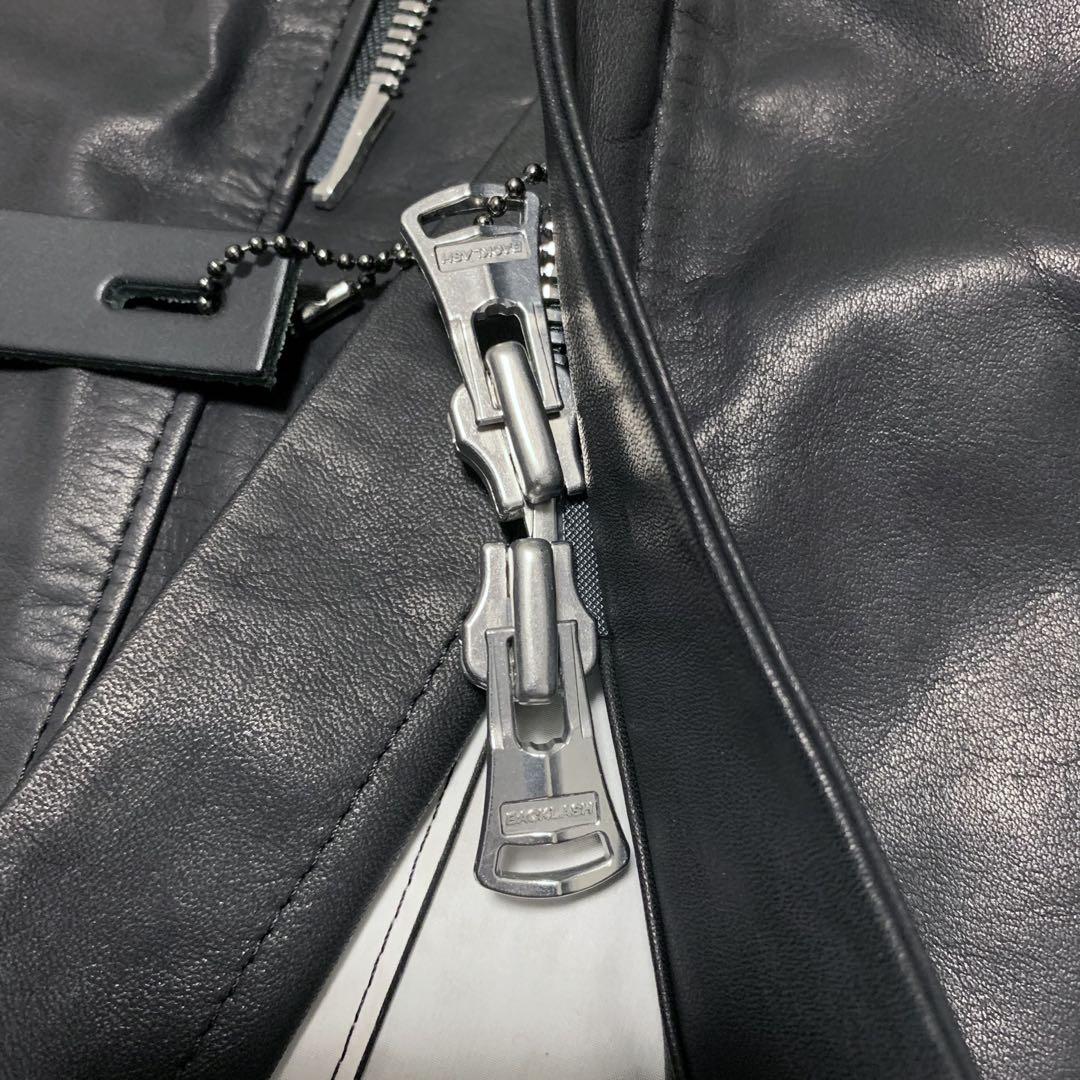 定26万未使用　BACKLASH バックラッシュ　フーデッドレザーコート2/M
