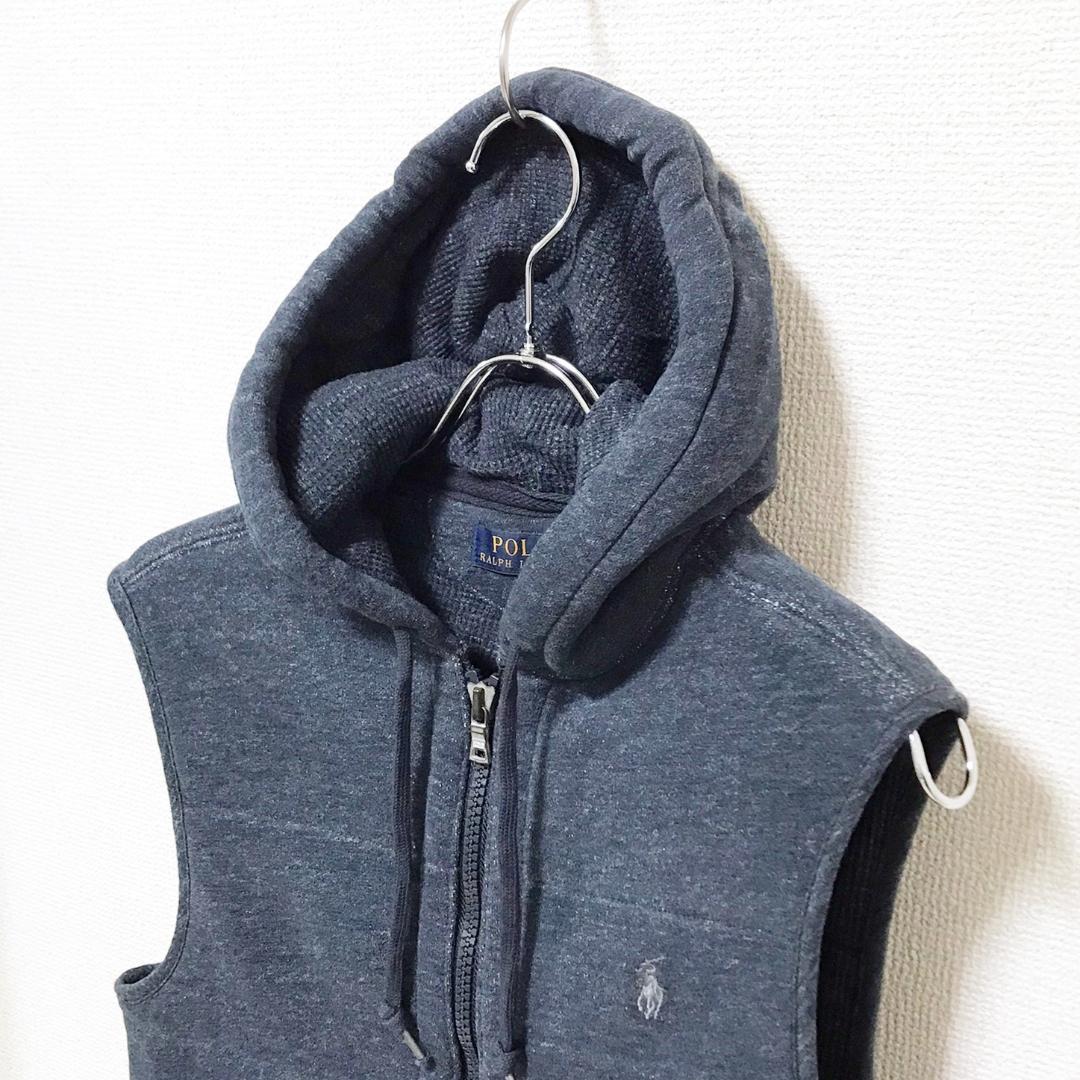 【未使用品】POLO RALPH LAUREN フリースフードベスト XSサイズ