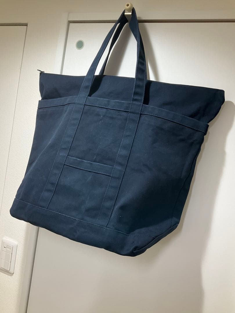 マリメッコ　ビッグトートバッグ　ネイビー