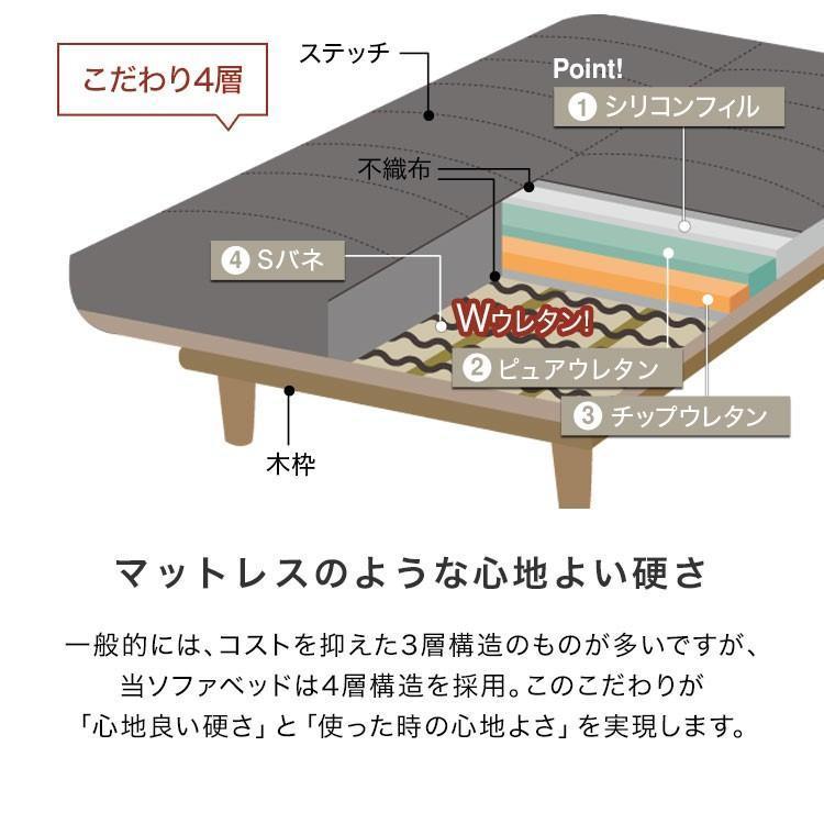 3648ダークグレー ソファ3人掛け 幅180 ソファーベッド リクライニング