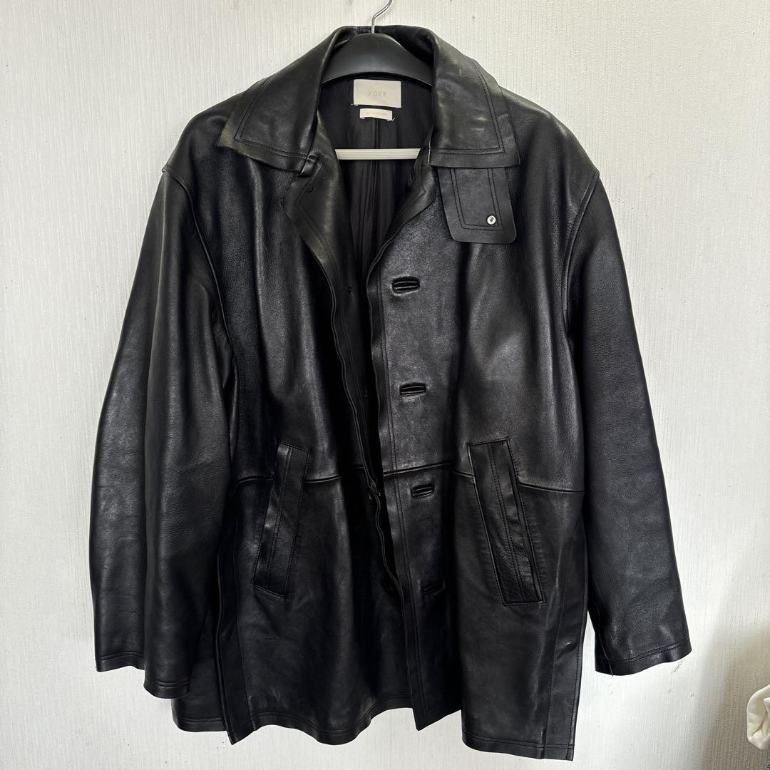 ※お値下げしますYOKE Cut-Off Leather Car Coat