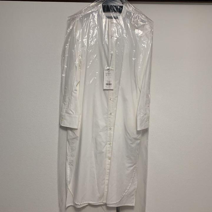 新品】n.o.r.c ノーク 白 バンドカラー ロングシャツ シャツ