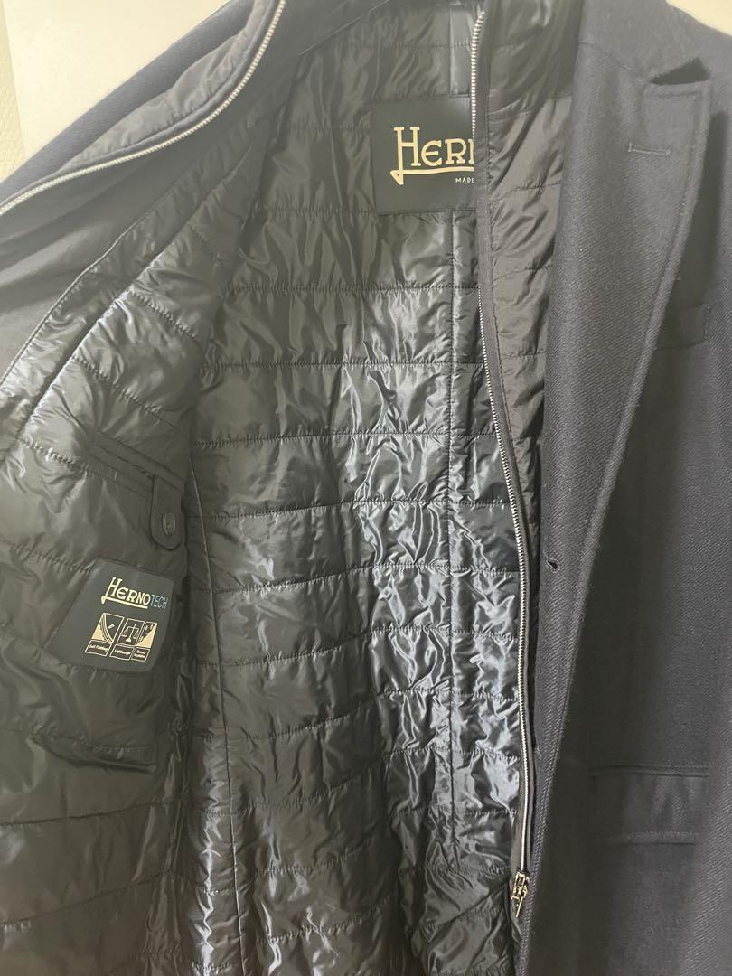 Herno ヘルノ ロロピアーナカシミヤ混チェスターコート ネイビー