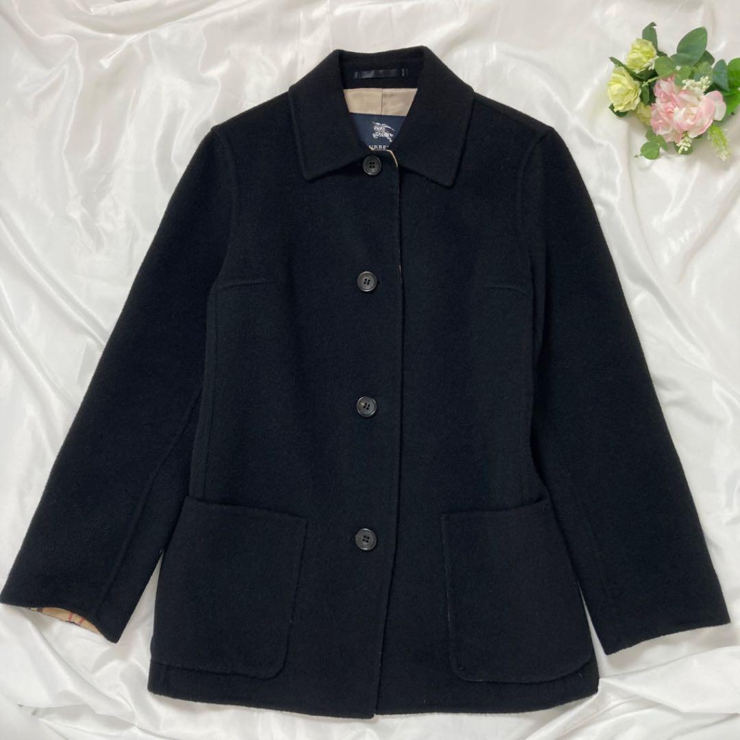 新作登場新品 美品 BURBERRY LONDON ロングコート カシミヤ混 黒 40 TLYW2-m74925050081 在庫限定品