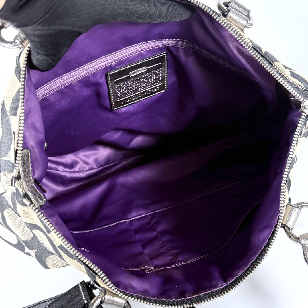 良品】COACH コーチ オプアート リボン トートバッグ