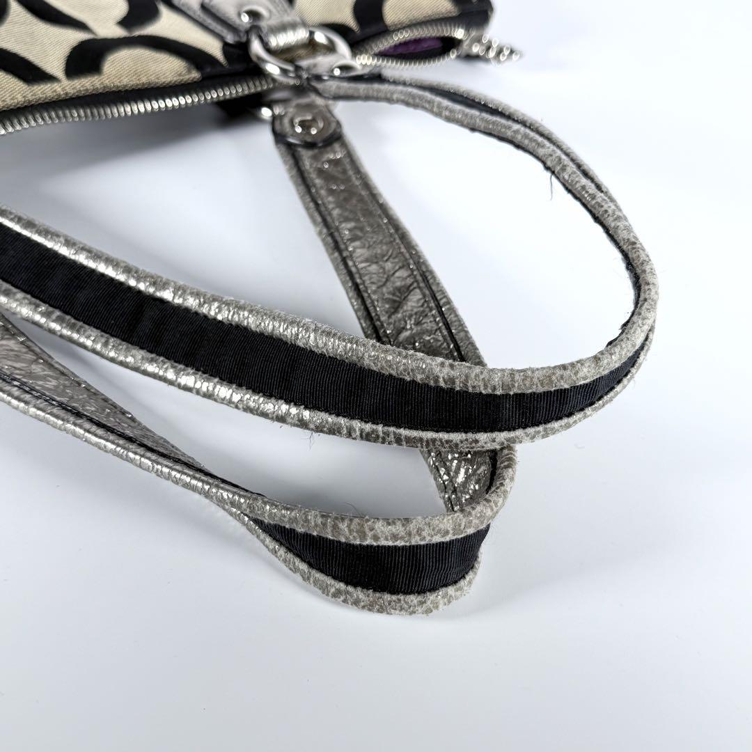 良品】COACH コーチ オプアート リボン トートバッグ